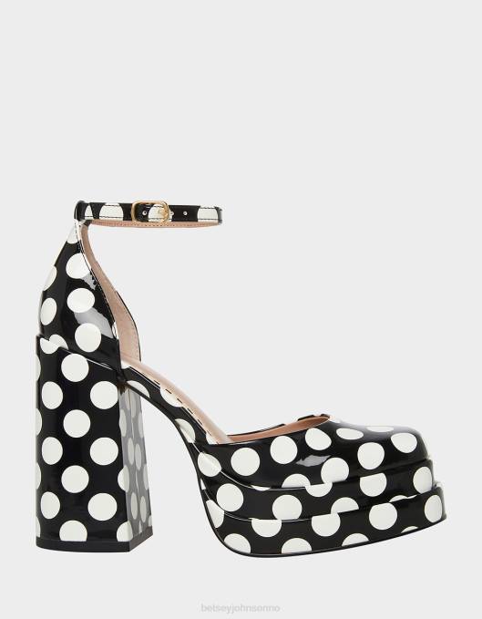 Betsey Johnson kvinner 4B8F72 sko tuteaktig svart polka punktum