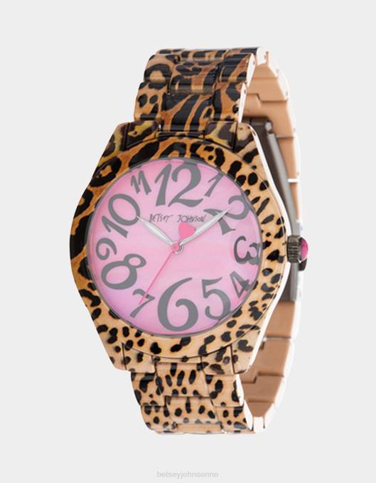 Betsey Johnson kvinner 4B8F344 smykker betsey time lover klokke leopard