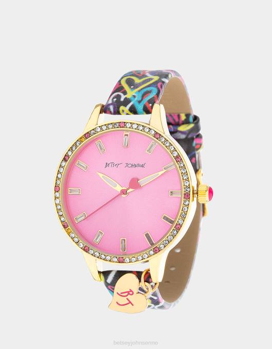 Betsey Johnson kvinner 4B8F351 smykker betsey time hearts abound watch multi