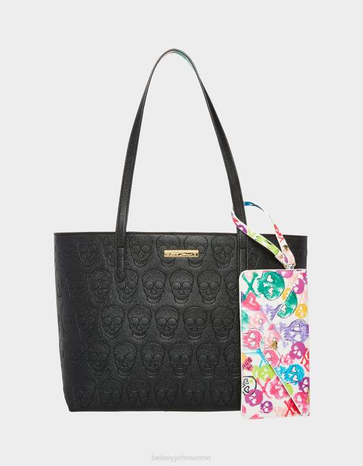 Betsey Johnson kvinner 4B8F216 tilbehør xo hodeskalle tote svart